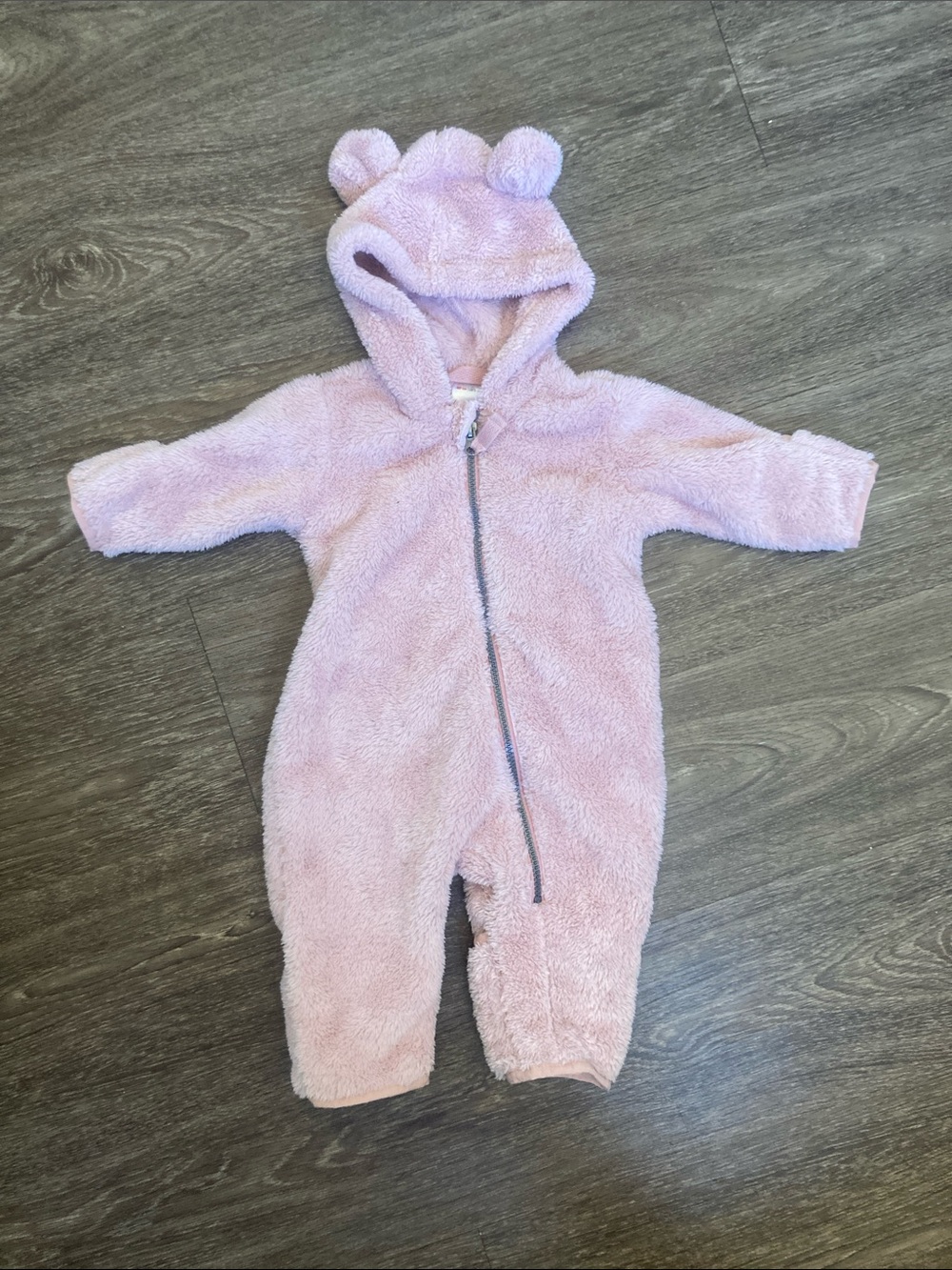 Hanna Andersson Pink Hooded Baby One-Piece